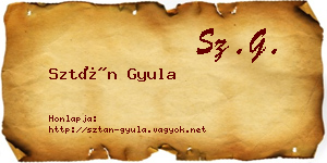 Sztán Gyula névjegykártya