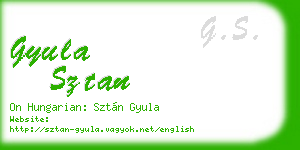 gyula sztan business card