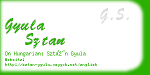 gyula sztan business card